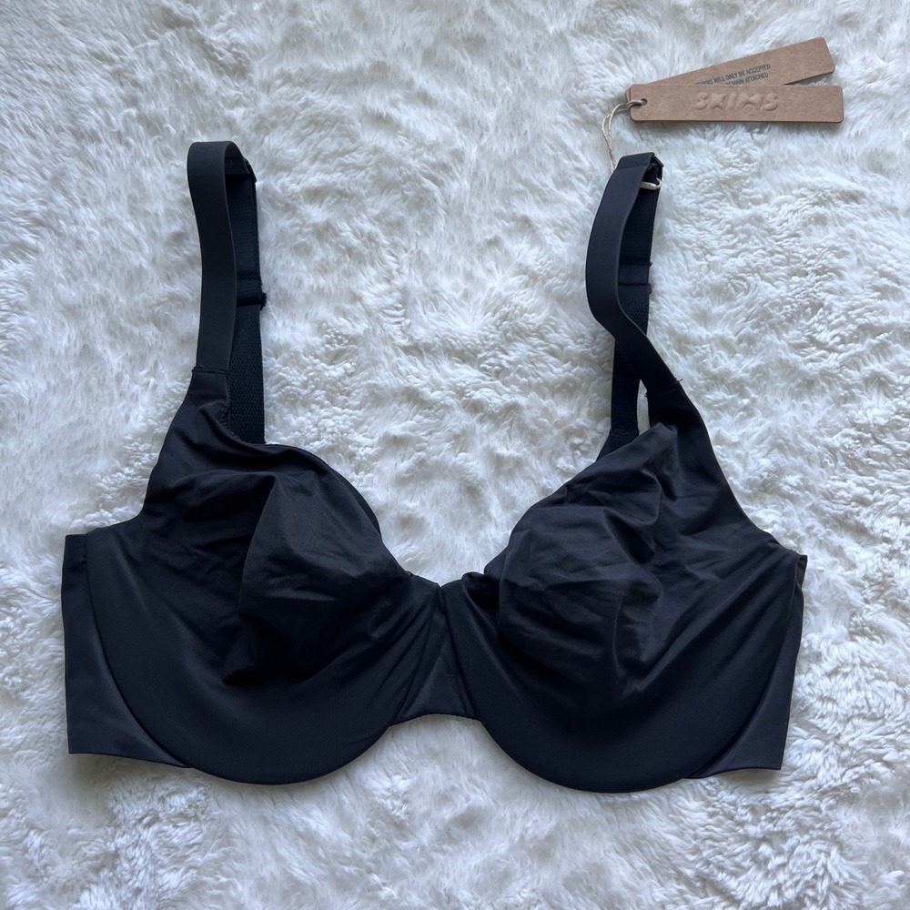 SKIMS‎ Smoothing Intimates Unlined Full Coverage Bra Onyx Black Size 32D NEW